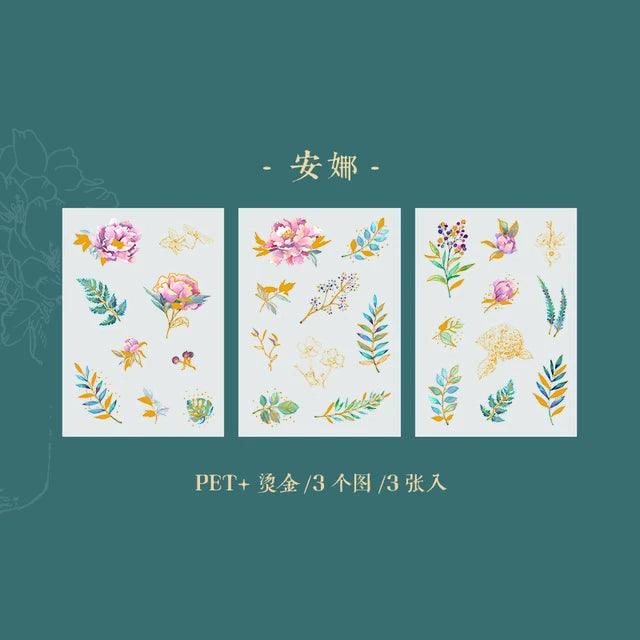 Golden Flower Language Series Pet Sticker - Journal Carnival