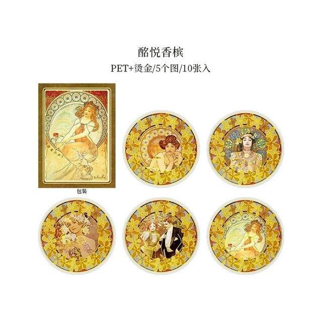 Gilded Pet Girl Stickers - Journal Carnival