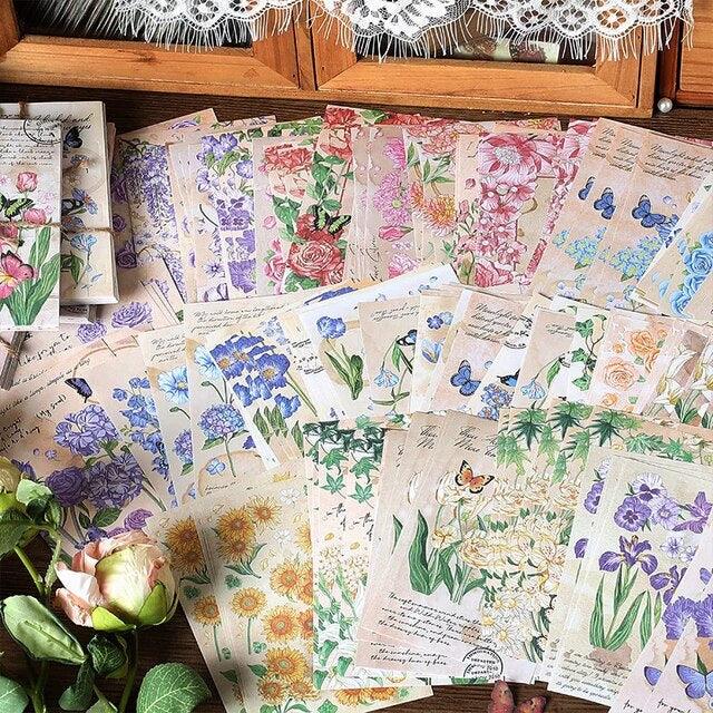Vintage Flower Scrapbook Material Paper - Journal Carnival