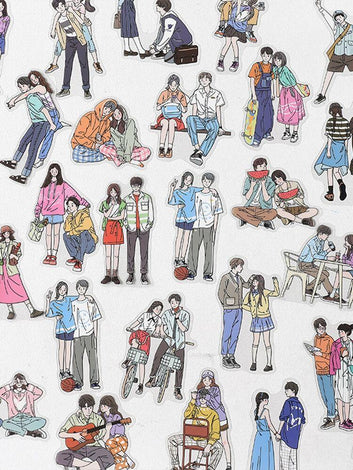 Fashion Young Couple Character Stickers