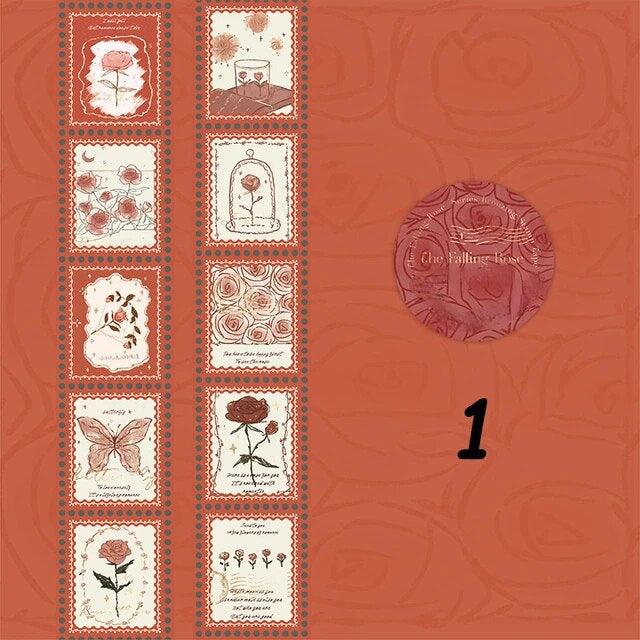 Rose Stamp bronzing Washi Tape - Journal Carnival