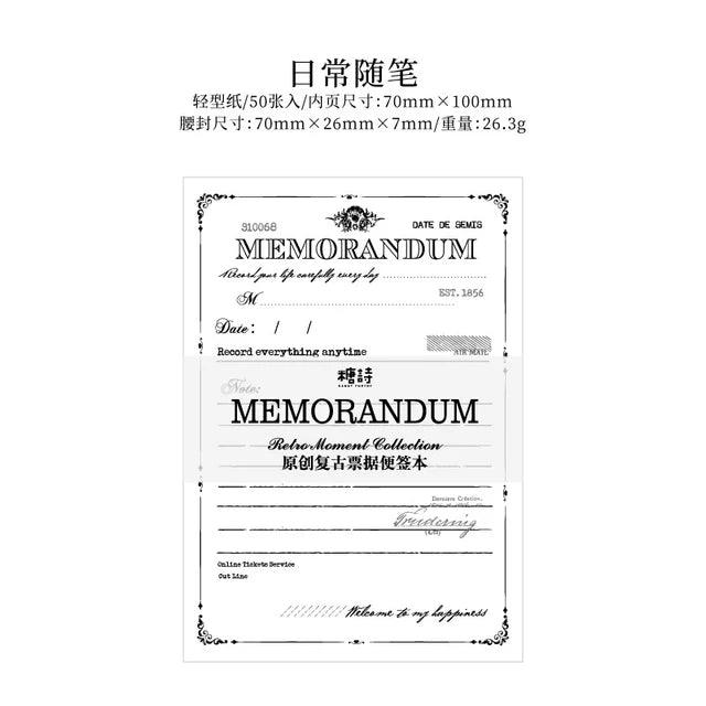 Retro Moment Collection Series Memo Pad - Journal Carnival