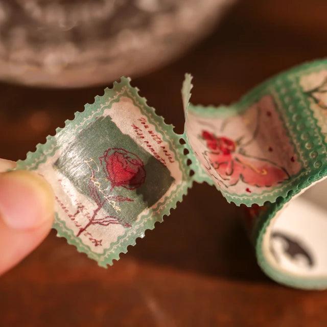 Rose Stamp bronzing Washi Tape - Journal Carnival