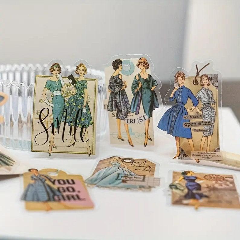 Vintage Fashion Character Stickers - Journal Carnival
