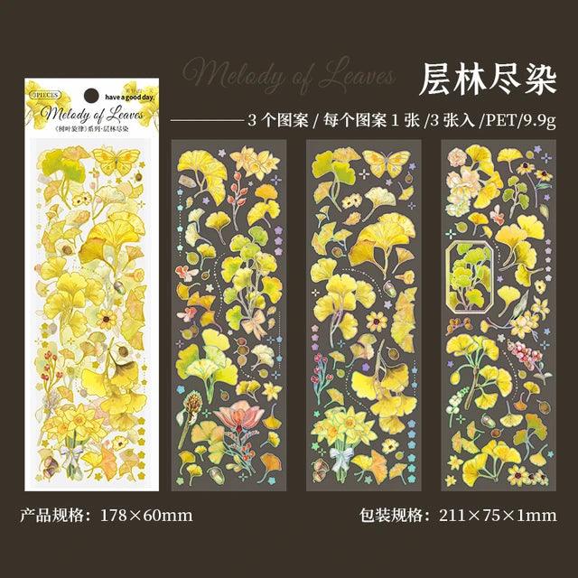 Leaf melody series Gold foil stickers - Journal Carnival