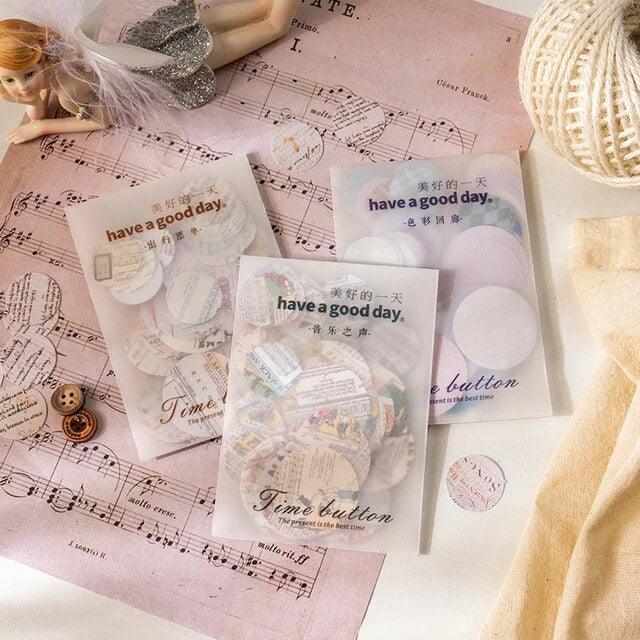 Time Button Vintage Stickers - Journal Carnival