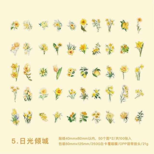 Botanical Flower Pet Stickers - Journal Carnival