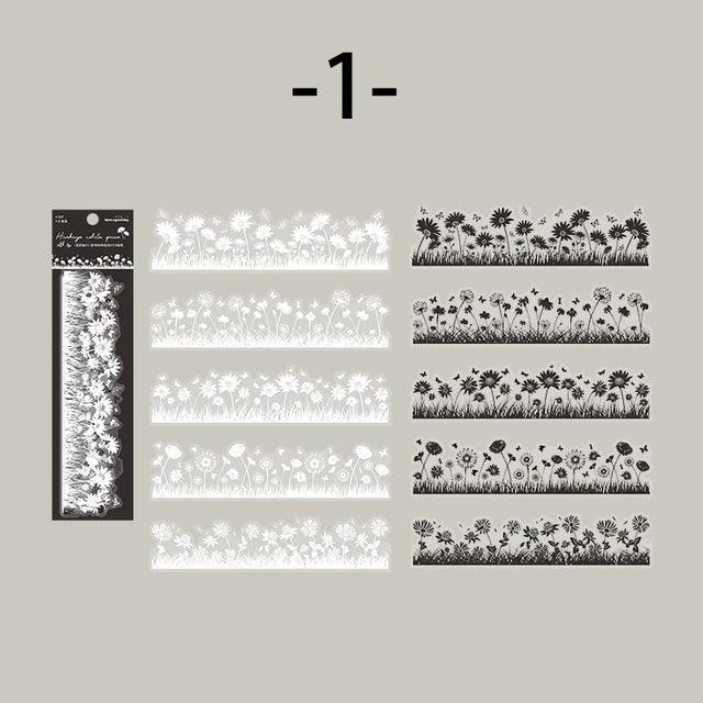Retro Floral border Sticker - Journal Carnival