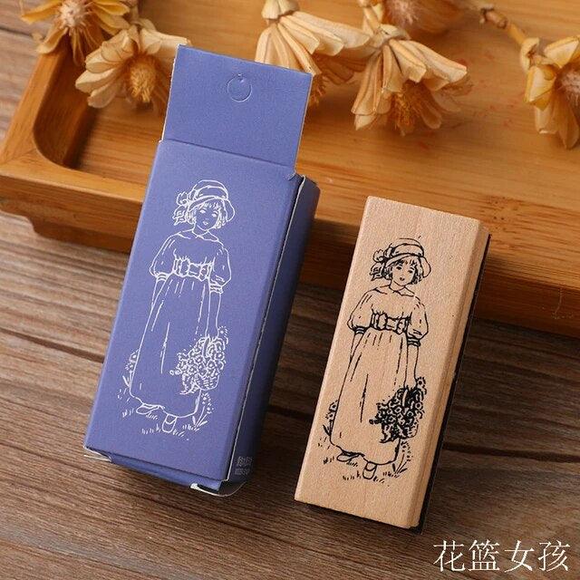 Wooden Rubber Stamps - Journal Carnival