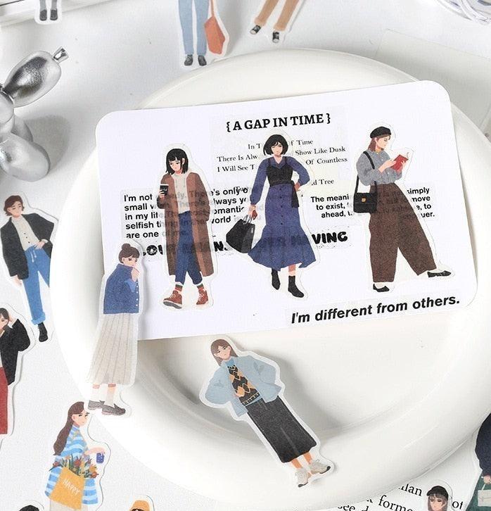 Korean Street Fashion character Sticker - Journal Carnival