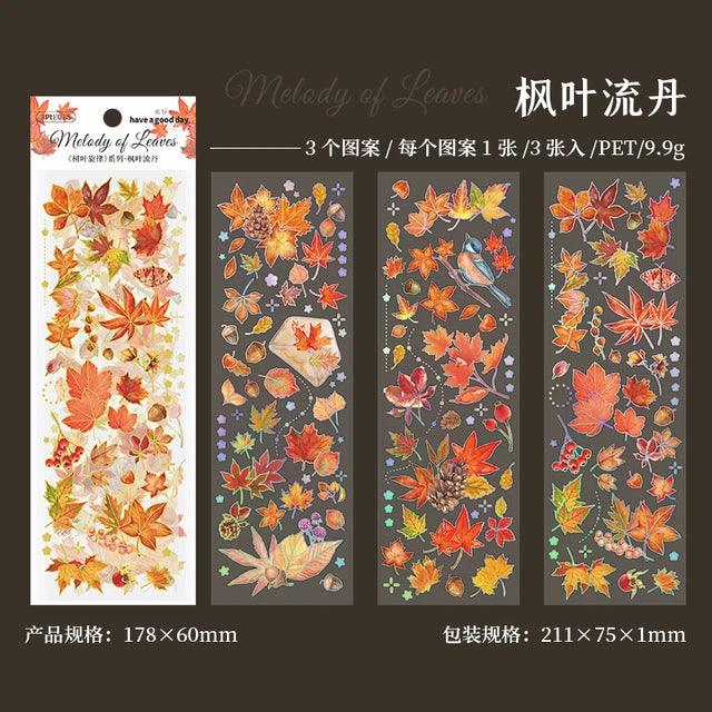 Leaf melody series Gold foil stickers - Journal Carnival