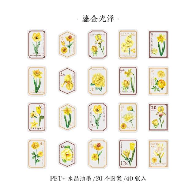 Flower Stamp Style Pet Stickers - Journal Carnival
