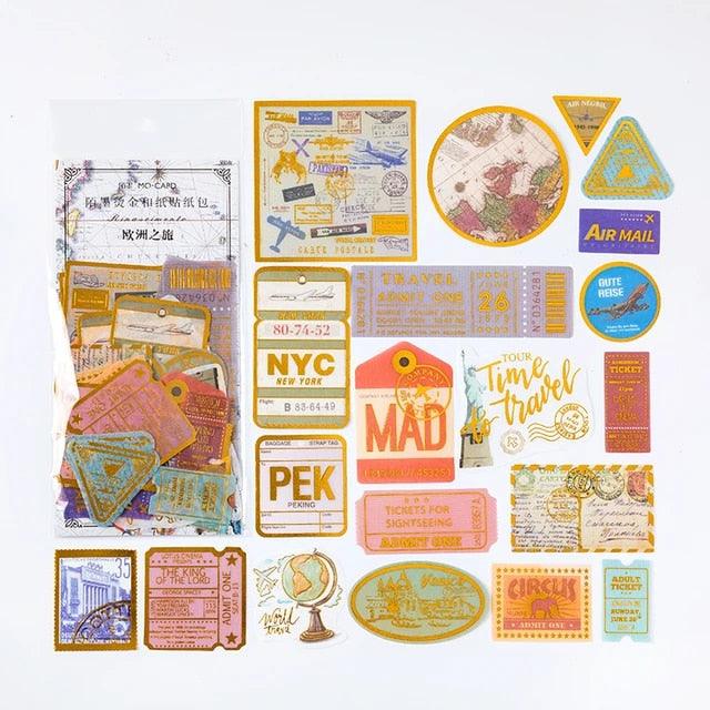 Gold Foil Scrapbook Sticker - Journal Carnival
