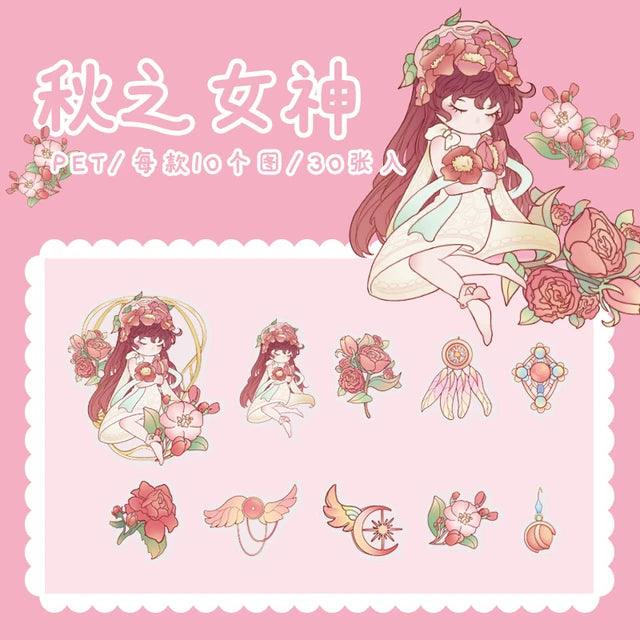 Flower Girl Illustration Pet Sticker - Journal Carnival