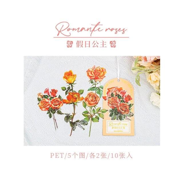 Romantic Rose Series Flower Sticker - Journal Carnival