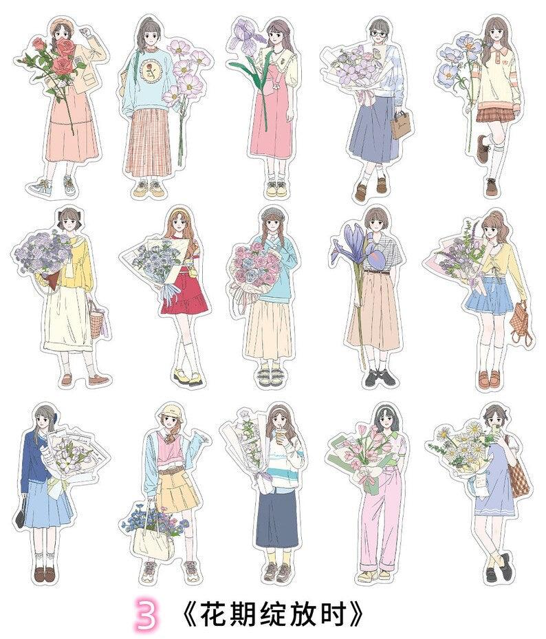 Korean Dress Girls Sticker - Journal Carnival