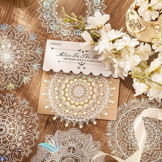 Vintage Lace Art Sticker - Journal Carnival
