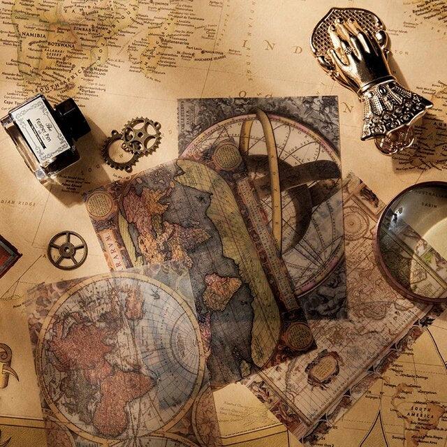 Retro Map Sulfuric Acid Paper - Journal Carnival
