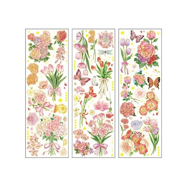 Dazzling Flowers Series Pet Stickers - Journal Carnival