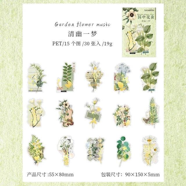 Vintage Brozning Flower Sticker - Journal Carnival
