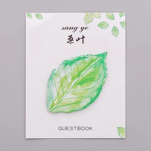 Kawaii Leaf Design Sticky Notes - Journal Carnival