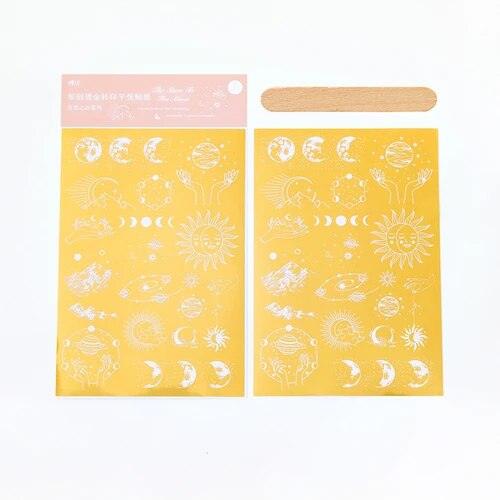 Gold foil Rub-On stickers - Journal Carnival