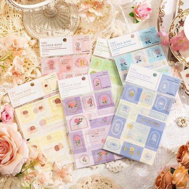 The Tender Rose Series Pet Stickers - Journal Carnival