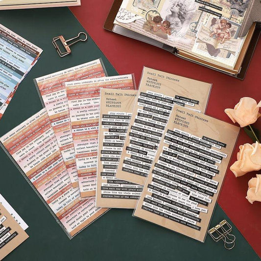 Vintage Text Collection Stickers