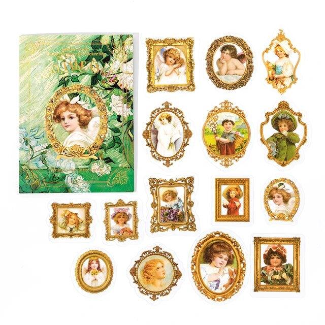 Pretty Lady in Mirror Series Stickers - Journal Carnival