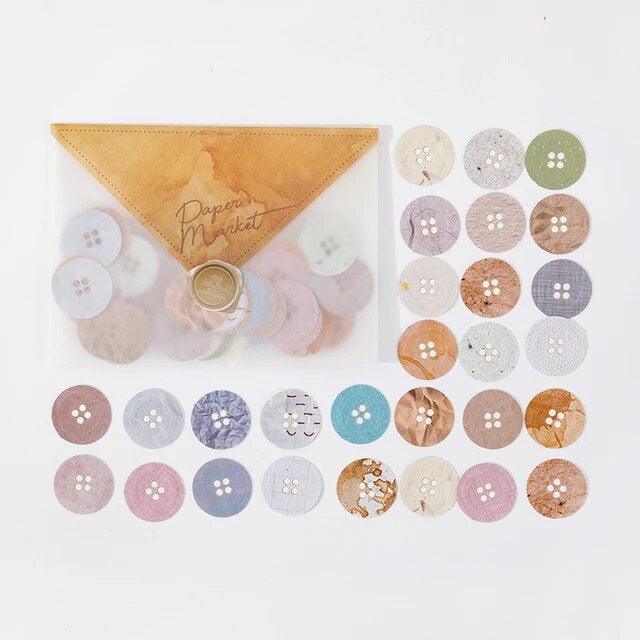 Button style Journal Stickers - Journal Carnival