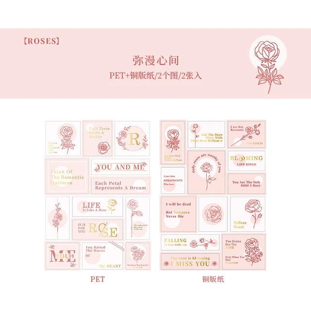 The Tender Rose Series Pet Stickers - Journal Carnival