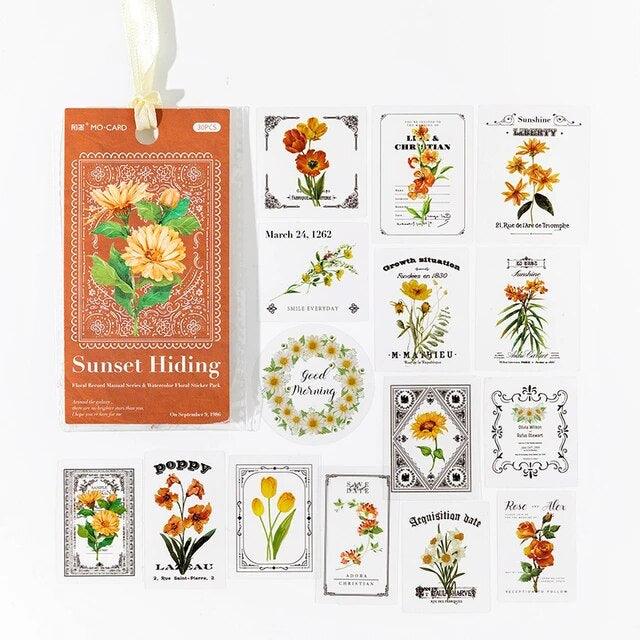 Floral note series stickers - Journal Carnival