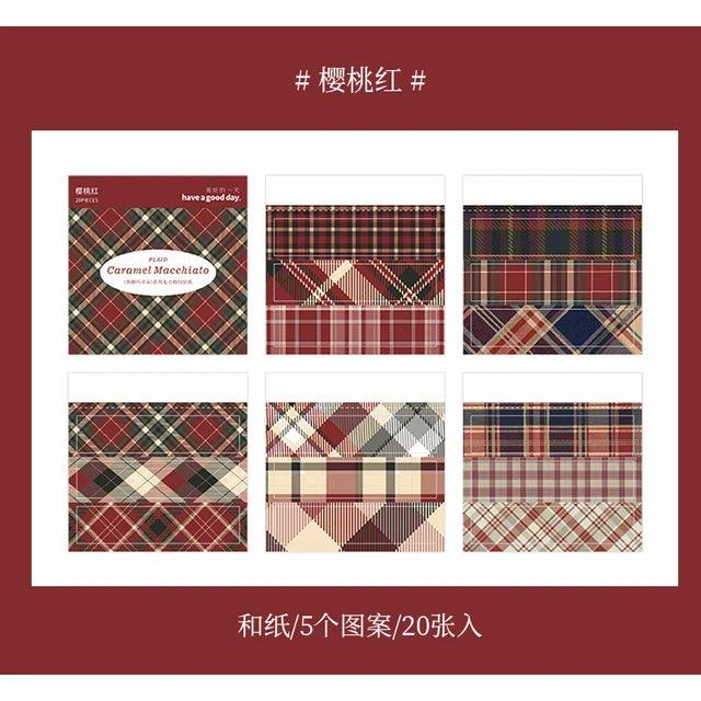 Caramel Macchiato plaid sticker book - Journal Carnival