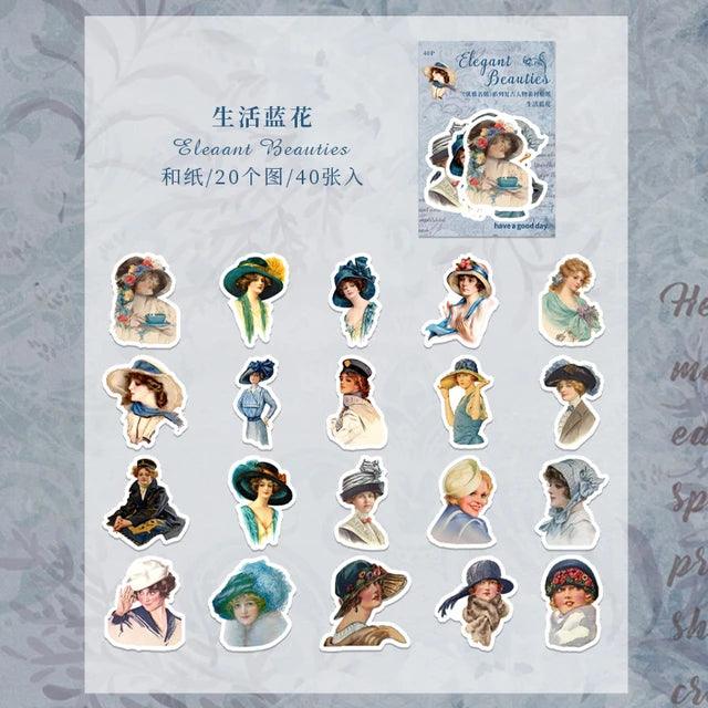 Elegant beauties Series girl sticker - Journal Carnival