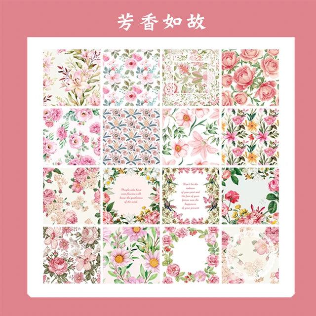 Vintage Fresh Floral Label Boxed Sticker - Journal Carnival