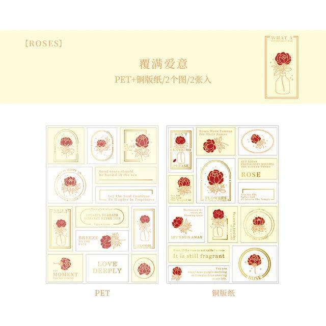 The Tender Rose Series Pet Stickers - Journal Carnival