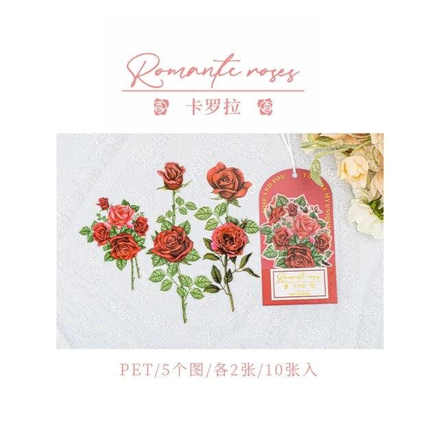 Romantic Rose Series Flower Sticker - Journal Carnival