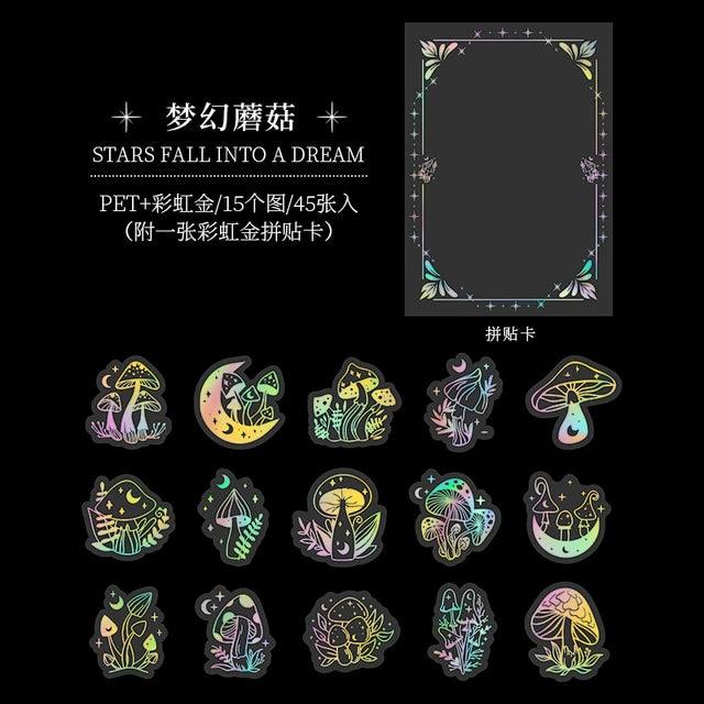 Stars Fall into Dreams Series Hot Stamping Sticker - Journal Carnival