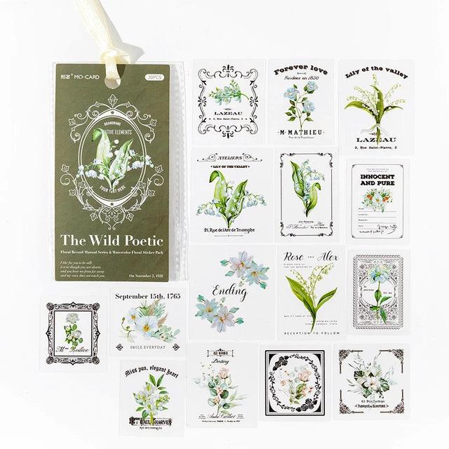 Floral note series stickers - Journal Carnival