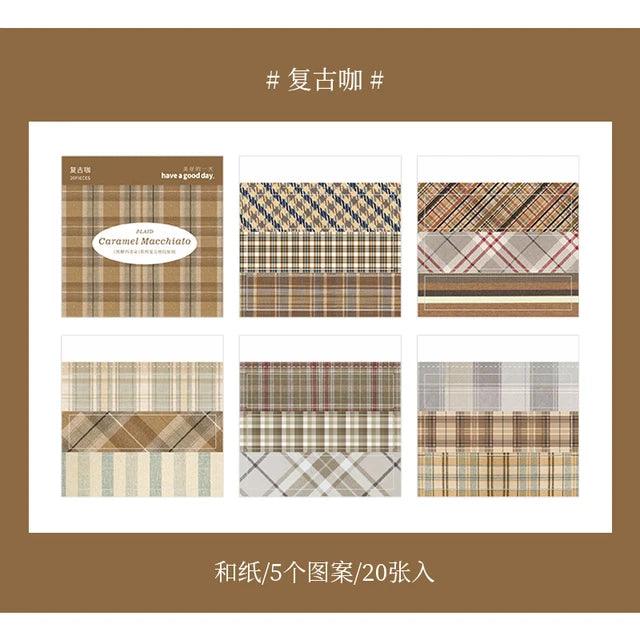Caramel Macchiato plaid sticker book - Journal Carnival
