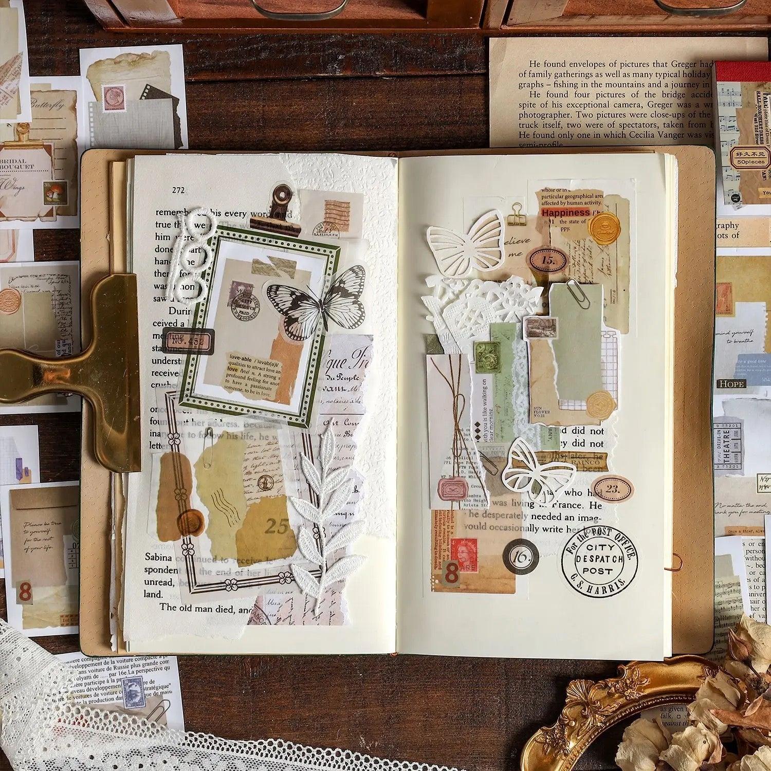 Vintage Scrapbook Sticker Book - Journal Carnival