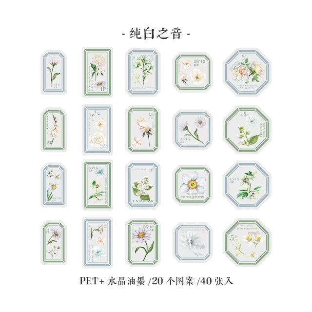 Flower Stamp Style Pet Stickers - Journal Carnival