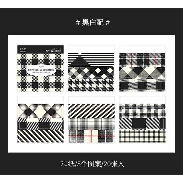 Caramel Macchiato plaid sticker book - Journal Carnival