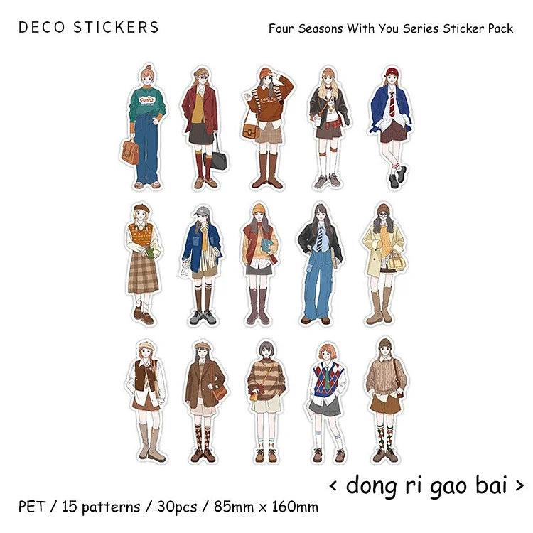 Four Seasons with You Series Character Pet Sticker - Journal Carnival