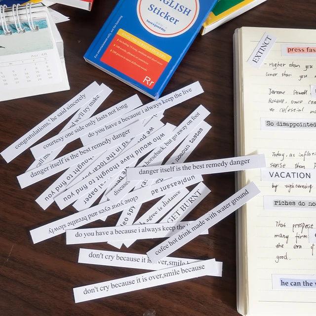 Retro English phrases Sticker box - Journal Carnival
