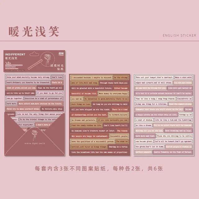 Retro English phrases Deco Sticker - Journal Carnival