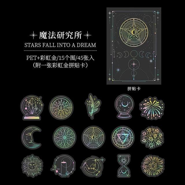 Stars Fall into Dreams Series Hot Stamping Sticker - Journal Carnival