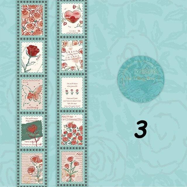 Rose Stamp bronzing Washi Tape - Journal Carnival
