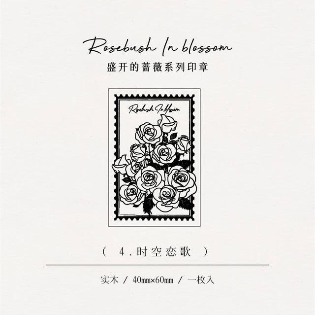 Rose style Wooden Stamp - Journal Carnival