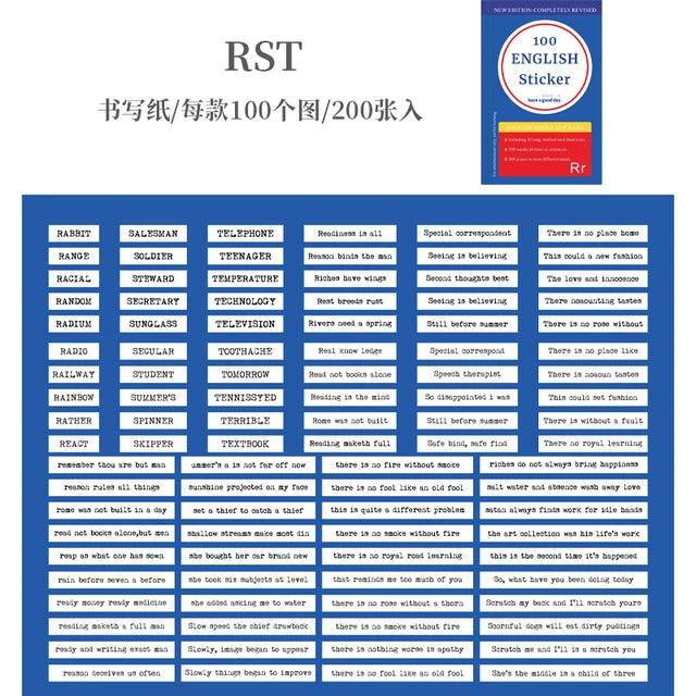 Retro English phrases Sticker box - Journal Carnival
